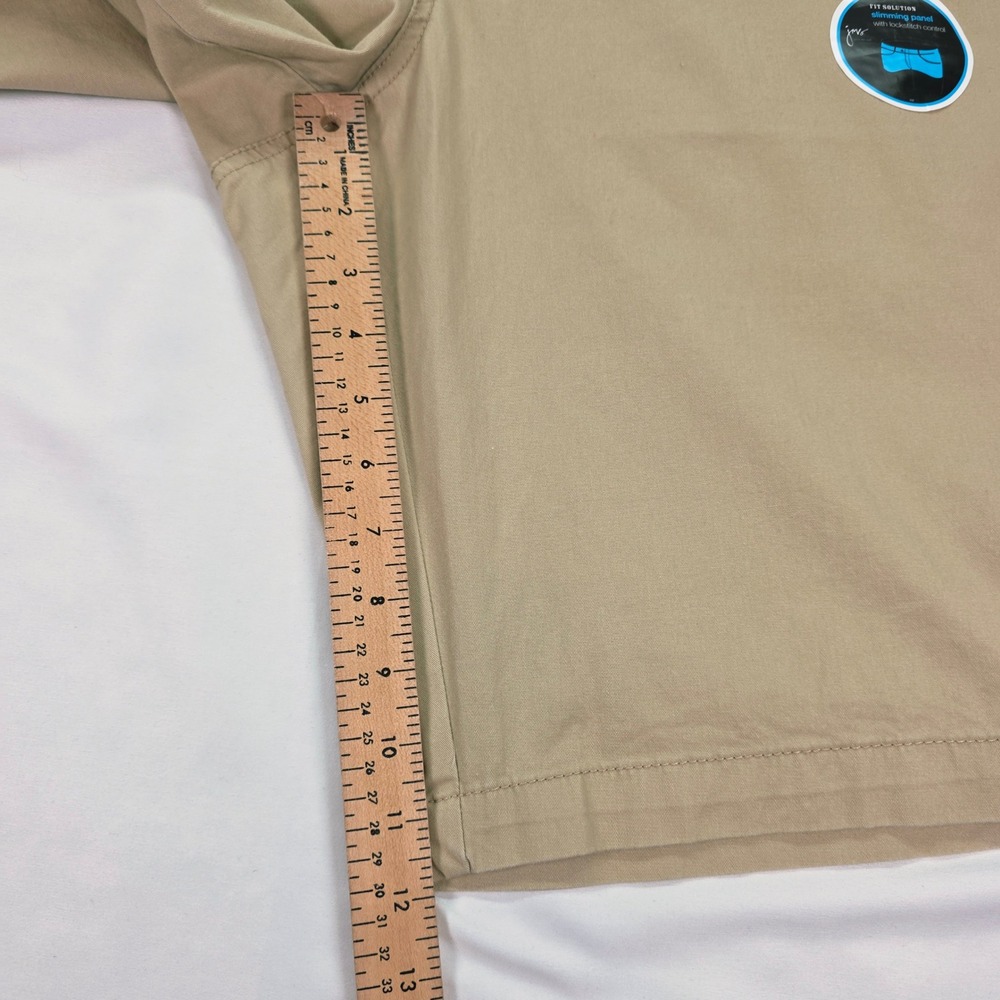 New Just My Size JMS Khaki Bermuda‎ Shorts 22W Slimming Panel Butterfly Pockets - Picture 3 of 7